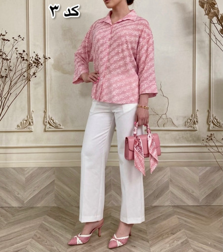 شومیز زنانه مدل باکسی جنس شیشه ای پنیه ای کد ۴۱۳