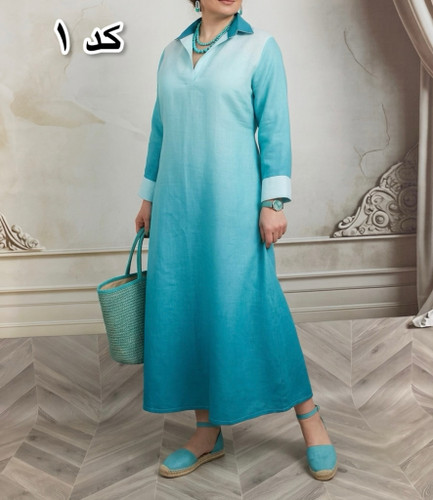 پیراهن ساحلی زنانه مدل پاستلی جنس لینن کد ۴۲۱