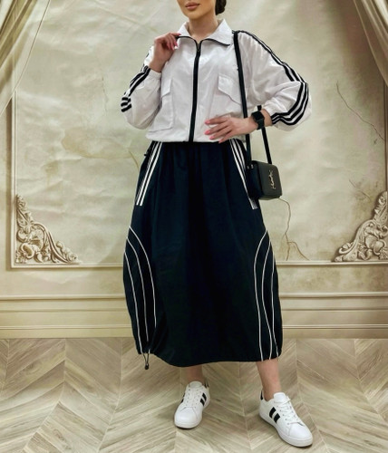 ست بامبر و دامن زنانه جنس کتان کد ۴۳۲